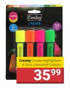 Croxley Create Highlighters-Pack Of 4