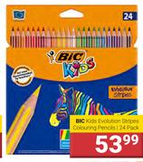 BIC Kids Evolution Stripes Colouring Pencils-Pack Of 24