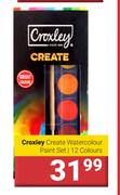 Croxley Create Watercolour Paint Set-Pack Of 12 Colours