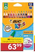 BIC Kids Evolution Triangle Pencils-Pack Of 12