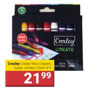 Croxley Create Wax Crayons Super Jumbo-Pack of 9