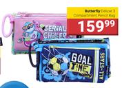 Butterfly Deluxe 3 Compartment Pencil Bag