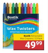 Bostik Retractable Wax Crayons-Pack Of 12