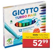 Giotto Turbo Maxi Felt Tipped Pens-Pack Of 12