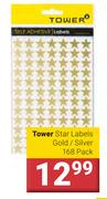 Tower Star Lablels Gold/Silver 168 Pack