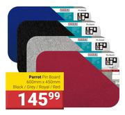 Parrot Pin Board 600mm x 450mm Black/Grey/Royal/Red