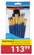 Daler Rowney Natural & Synthetic Paint Brushes 10 Pack