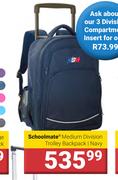 Schoolmate Medium Division Trolley Backpack Navy