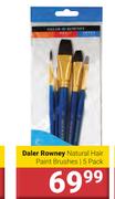 Daler Rowney Natural Hair Paint Brushes 5 Pack