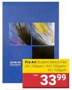 Pro Art Student Sketch Pad A4 120 GSM /A3 120 GSM /A2 120 GSM