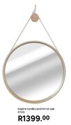 Inspire Nordik Cord Mirror (Oak) 57cm