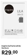 Inspire Lila Frame (White) 10 x 15cm