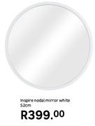 Inspire Nodal Mirror (White) 52cm