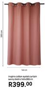 Inspire Cotton Eyelet Curtain Sunny Bistro 140 x 280cm