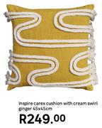Inspire Carex Cushion With Cream Swirl Ginger 45 x 45cm