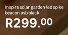 Inspire Solar Garden LED Spike Beacon USB (Black)
