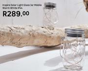 Inspire Solar Light Glass Jar Mobile Warm White IP44