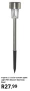 Inspire LED Solar Garden Spike Light Mini Beacon Stainless Steel