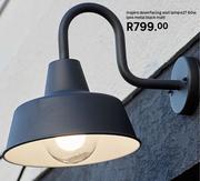 Inspire Down Facing Wall Lamp E27 60W IP44 Metal Black Matt