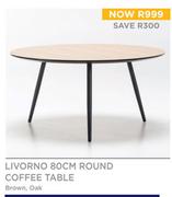 Livorno 80cm Round Coffee Table