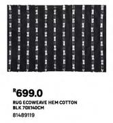 Rug Ecoweave Hem Cotton Black 81489119-70 x 140cm