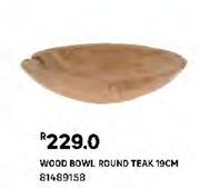 Wood Bowl Round Teak 81489158-19cm