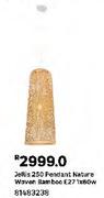 Jellis 250 Pendant Nature Woven Bamboo E27 81483238-1 x 60W