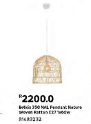 Belkis 350 Nal Pendant Nature Woven Rattan E27 81483232-1 x 60W