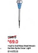Inspire Stainless Steel Mosaic Garden Spike Soalr Light 81465528