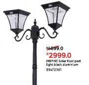 Inspire Solar Floor Post Light Black Aluminium 81473361