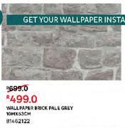 Wallpaper Brick Pale Grey 81462122-10m X 53cm