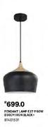 Pendant Lamp E27 1 60W D30CM Iron Black + 81401531