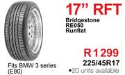 Bridgestone RE050 Runflat Tyre - 225/45R17 RFT
