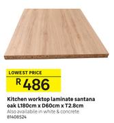 Kitchen Worktop Laminate Santana Oak 180cm x 60cm x2.8cm