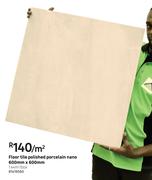 Nano Porcelain Polished Floor Tile 600mm x 600mm-1.44Sqm/Box