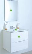 Single Basin Cabinet 2 Drawer Vanity With LED Mirror Essential Glossy White 60cm