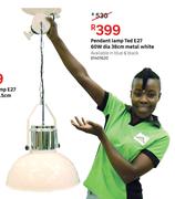 Pendant Lamp Ted E27 60W Dia 38cm Metal White