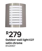 Outdoor Wall Light E27 Satin Chrome