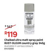 Rust Oleum 340g Country Gray Chalked Ultra Matt Spray Paint