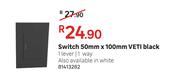 Veti Black Switch 50mm x 100mm