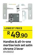 Mortise Lock Set Satin Chrome 2 Lever Handles & All In One