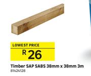 Timber SAP SABS 3m-38mm x 38mm