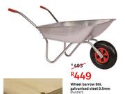 Wheel Barrow 80L Galvanised Steel 0.5mm