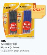 BIC Clic Ball Pens-6 + 4(Free) Per Pack