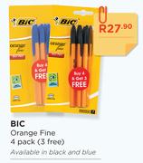 BIC Orange Fine-4 + 3(Free) Per Pack
