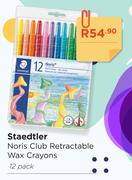 Staedtler Noris Club Rectractable Wax Crayons-12 Per Pack