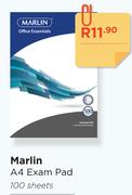 Marlin A4 Exam Pad 100 Sheets