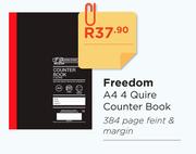 Freedom A4 4 Quire Counter Book 384 Page Feint & Margin
