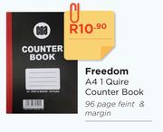 Freedom A4 1 Quire Counter Book 96 Page Feint & Quad Margin