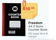 Freedom A4 2 Quire Counter Book 192 Page Feint & Margin